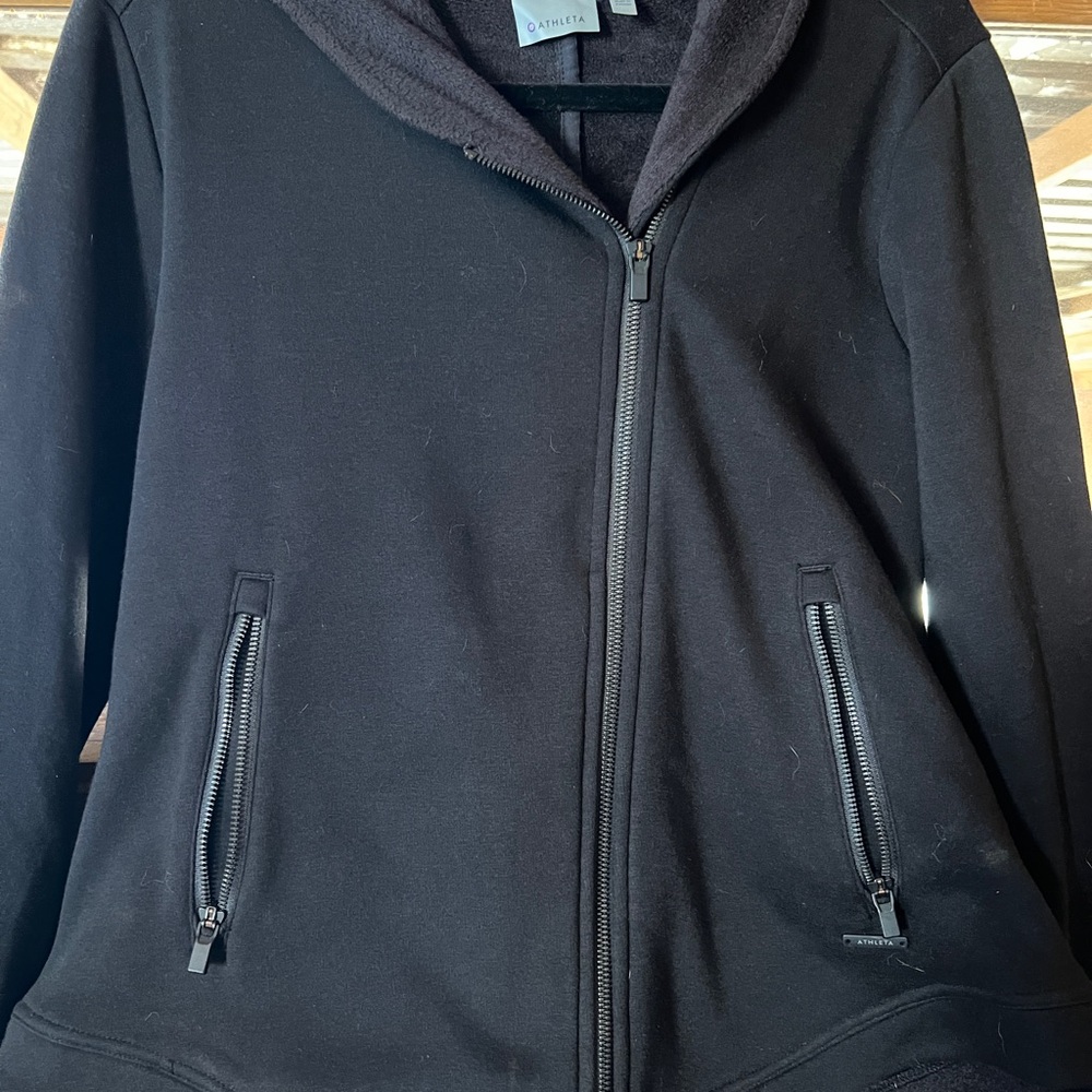 Athleta Black Utility Jacket with Hood